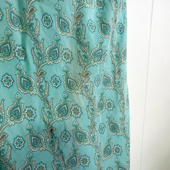 GAP Blue Floral Paisley 100% Silk Halter Dress Women's Size 0 - Picture 7 of 7